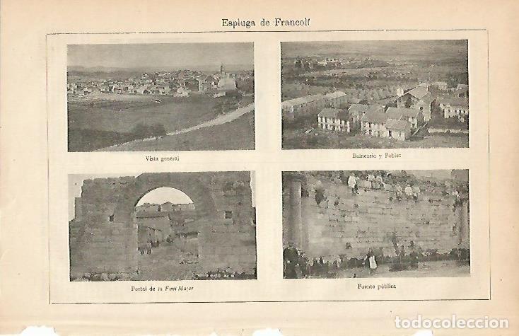 Postales: LAMINA ESPASA 7850: Vistas de Esplugues de Francoli Tarragona - Varios