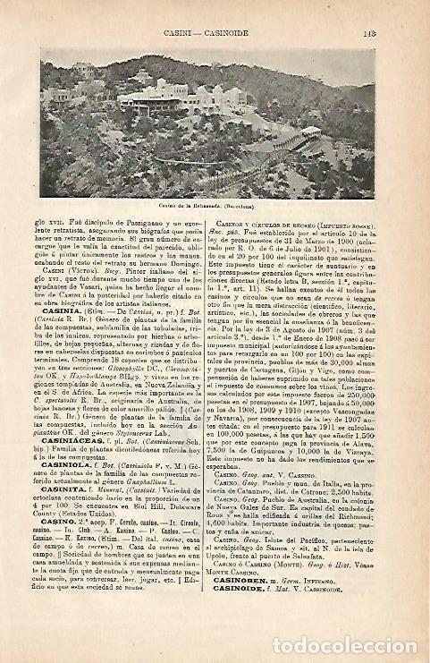 Postales: LAMINA ESPASA 3061: Casino de la Rabassada Barcelona - Varios Autores