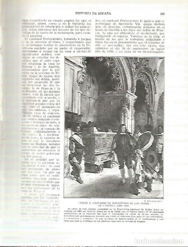 Cartes Postales: LAMINA 4328: Carlos II visitando el Monasterio de San Pedro de Carde&ntilde;a en 1699 - Manuel Rodriguez Co