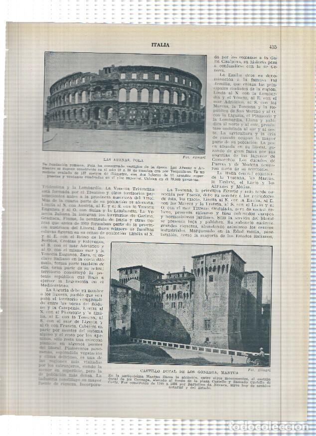 Postais: Lamina/sheet/feuille numerada 435/436: Italia: Las Arenas en Pola, Castillo Ducal de los Gonzaga en