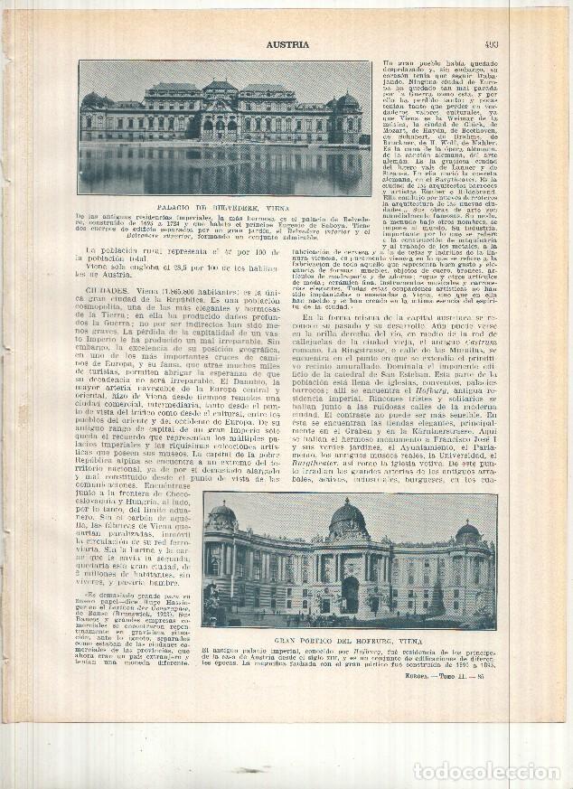 Cartes Postales: Lamina/sheet/feuille numerada 493/494: Austria: Palacio de Belvedere , Gran Portico del Hofburg, Pal