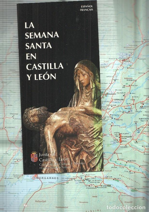 Postales: Folleto turistico desplegable con el mapa de Borgarnes
