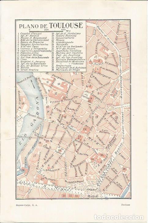 Cartes Postales: LAMINA ESPASA 35246: Plano de Toulousse, Francia - Varios