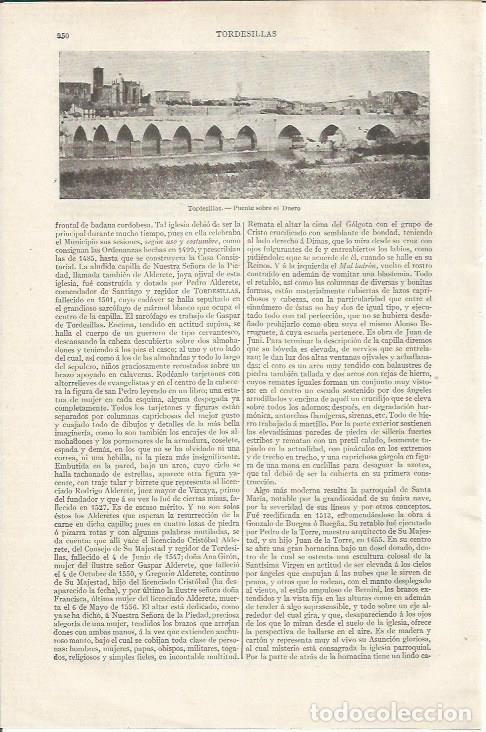 Cartes Postales: LAMINA ESPASA 35135: Puente sobre el Duero en Tordesillas - Varios