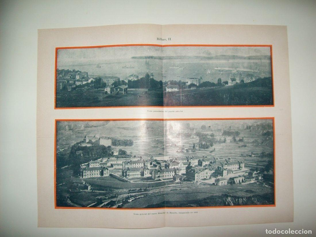 Postales: LAMINA ESPASA 34550: Vista panoramica del puerto exterior y del Hospital de Basurto en Bilbao - Vari