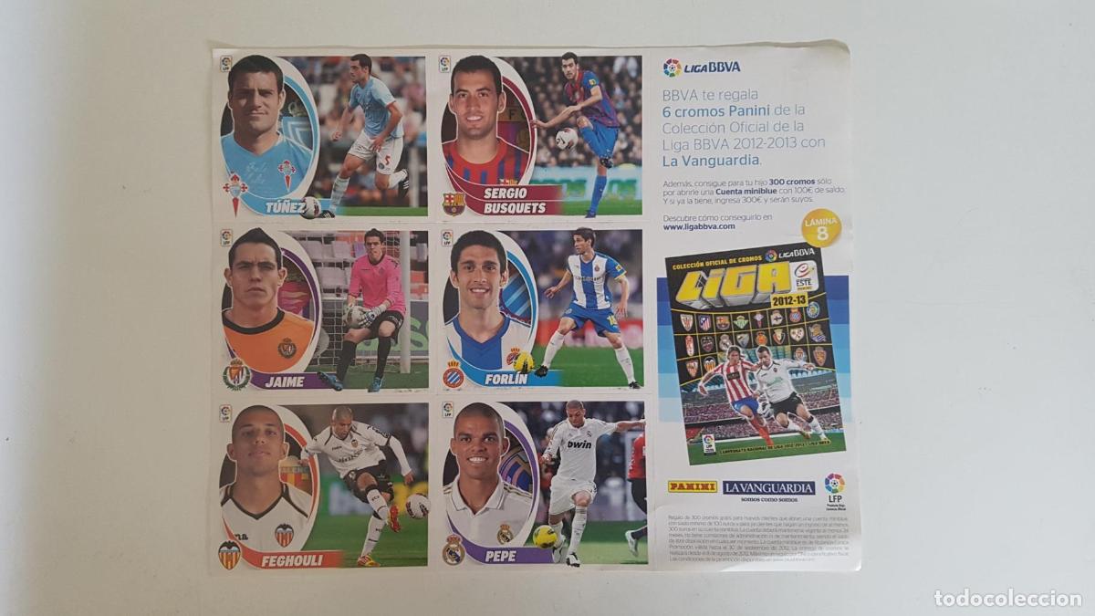 Postais: Cromos liga 2012-2013: Busquet, forlin, Feghouli, Jaime, Tu&ntilde;ez y Pepe -