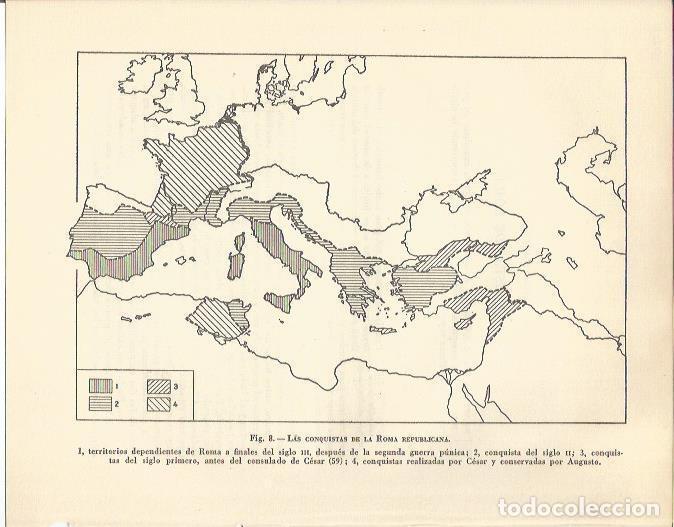 Postkarten: LAMINA 20822: Mapa de las conquistas de la Roma Republicana - Maurice Crouzet