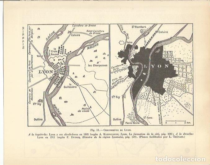 Postais: LAMINA 20891: Plano del crecimiento de Lyon - Maurice Crouzet