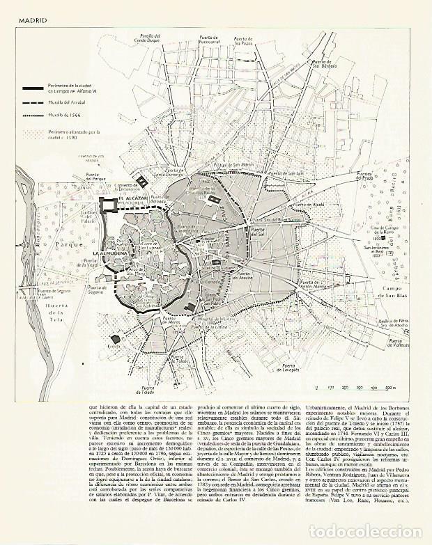 Postkarten: LAMINA LAROUSSE 70251: Mapa historico de la ciudad de Madrid - Varios