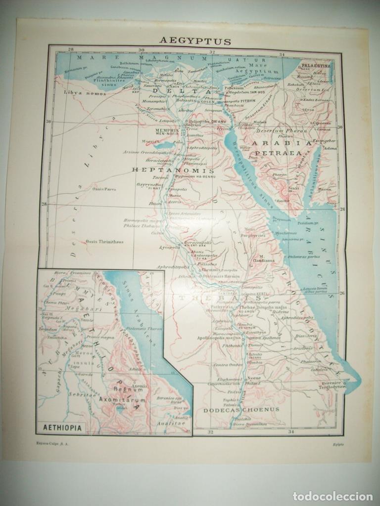 Postales: LAMINA ESPASA 35483: Mapa del antiguo Egipto en latin - Varios