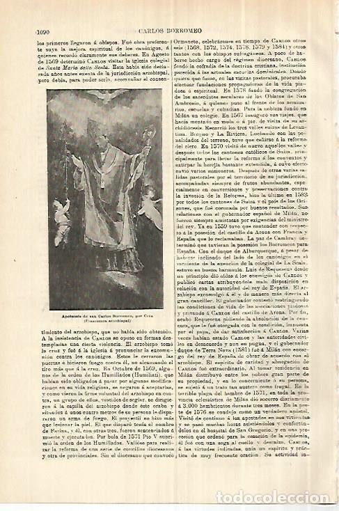 Postales: LAMINA ESPASA 28363: Apoteosis de San Carlos Borromeo por Cera - Varios