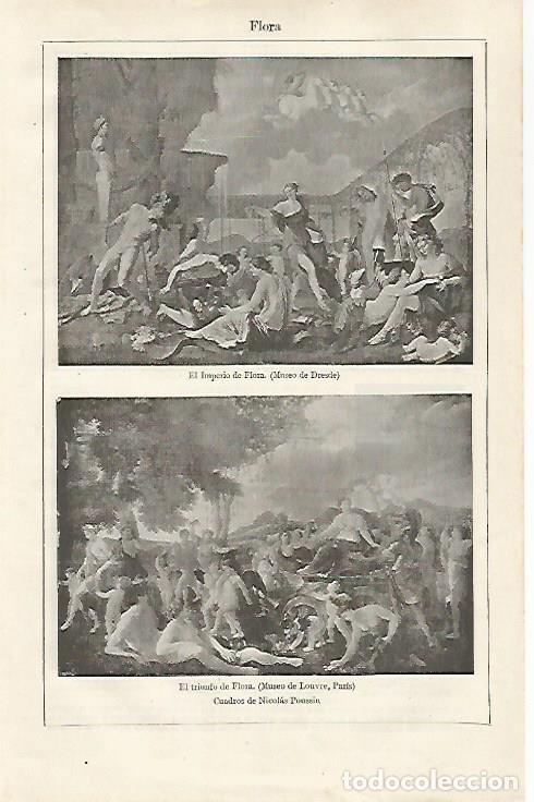 Cartes Postales: LAMINA ESPASA 28594: El Imperio de Flora y El triunfo de Flora por Poussin - Varios
