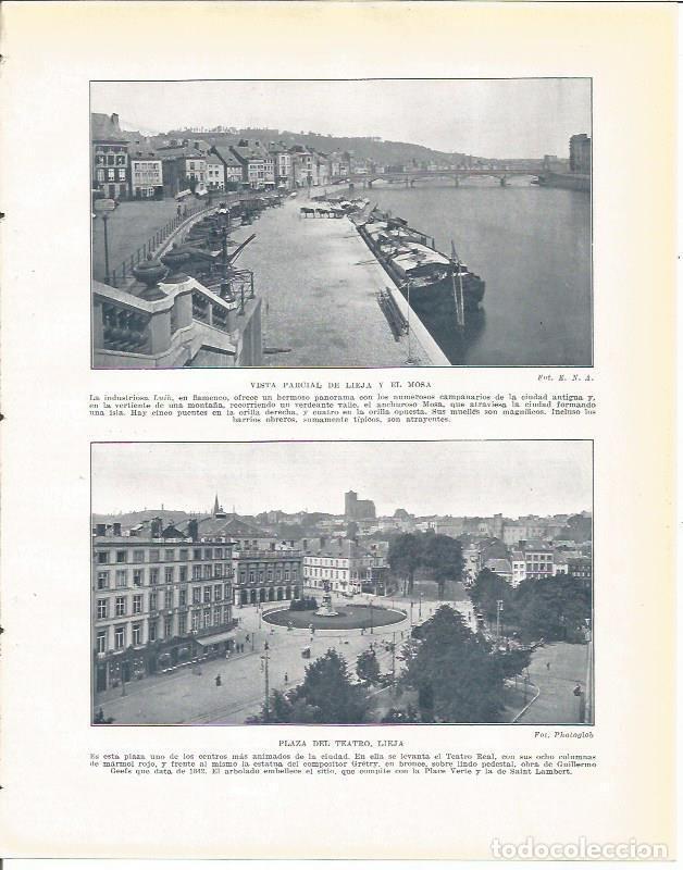 Postkarten: LAMINA 21038: Plaza del Teatro y vista parcial de Lieja, Belgica - Beltran y Rozpide