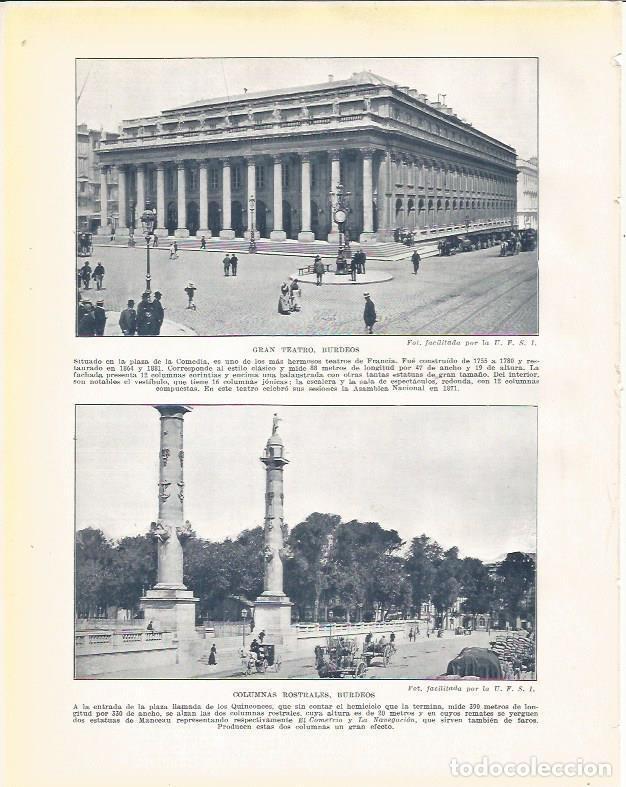 Cartoline: LAMINA 21095: Gran Teatro y Columnas Rostrales de Burdeos, Francia - Beltran y Rozpide