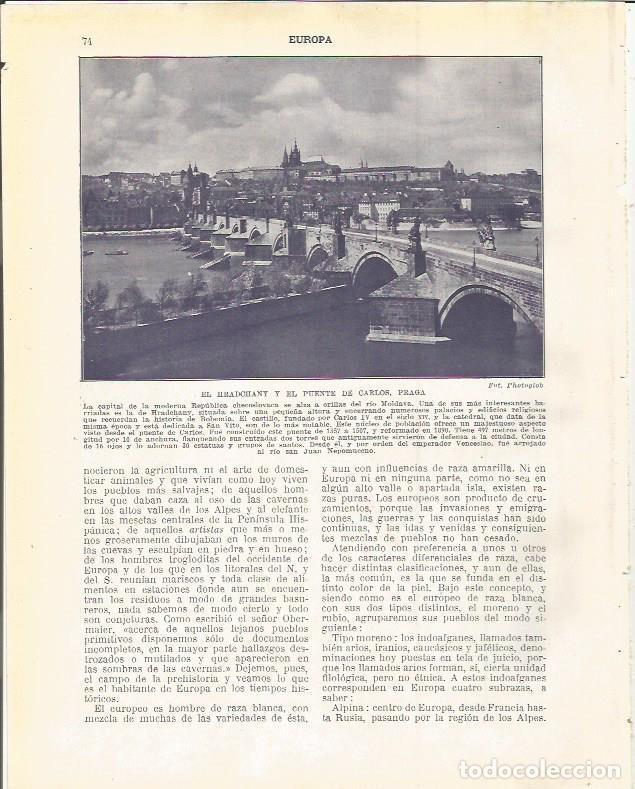 Postcards: LAMINA 20857: El Hradchany y Puente de Carlos en Praga - Beltran y Rozpide