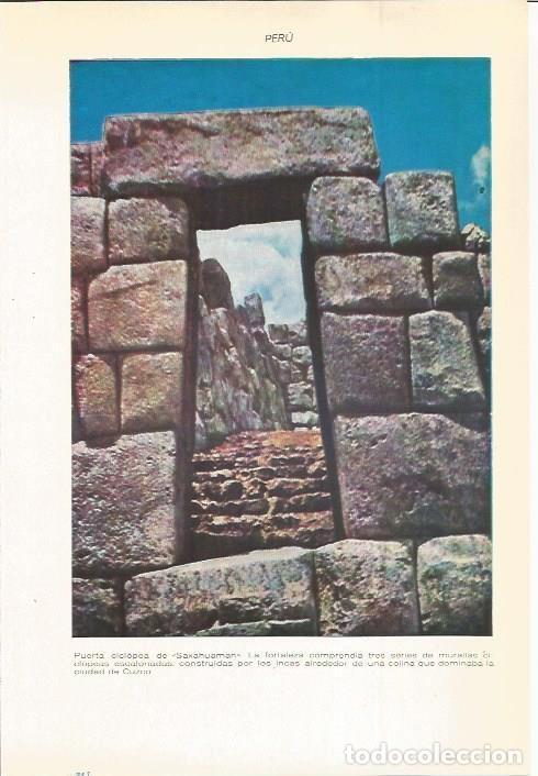 Postkarten: LAMINA 22526: Puerta Saxahuaman en Cuzco, Peru - VVAA