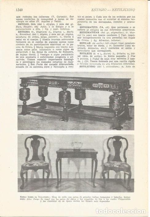 Postales: LAMINA 22175: Muebles estilo isabelino - VVAA