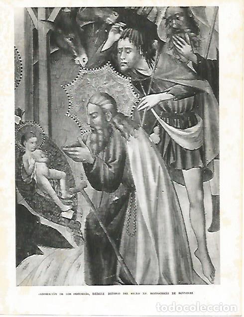 Cartoline: LAMINA 10475: Detalle del retablo del Monasterio de Banyoles - Josep Pla