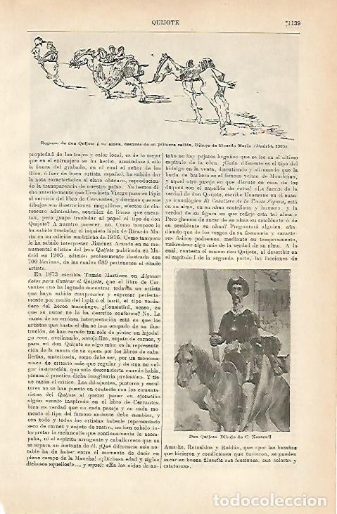 Postales: LAMINA ESPASA 3825: Dibujo de Don Quijote por Marin y por Nanteuil - Varios Autores