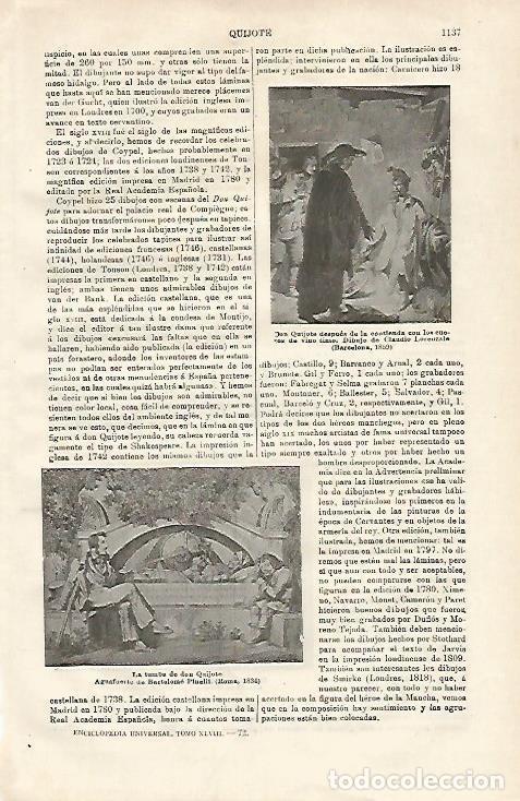 Postales: LAMINA ESPASA 20708: La tumba de Don Quijote por Piuelli - Varios