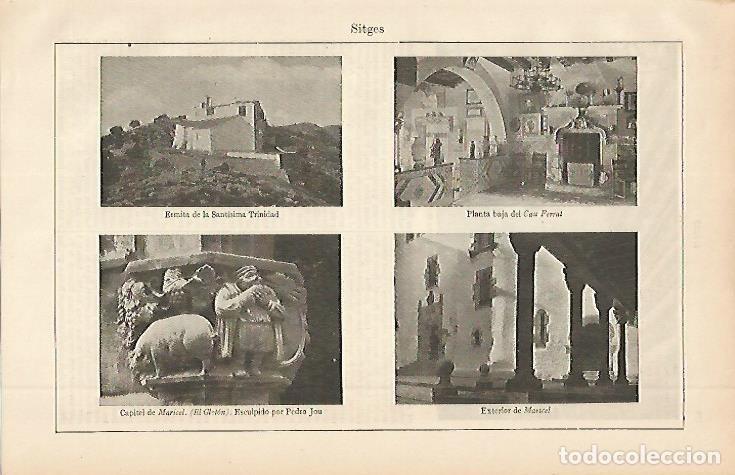 Postais: LAMINA ESPASA 2645: Vistas de Sitges Barcelona - Varios Autores