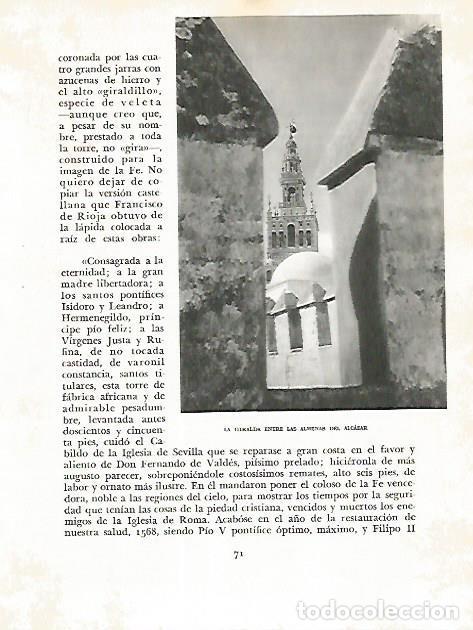 Postkarten: LAMINA 10730: La Giralda y las almenas del Alcazar - Jose Maria Peman. Fotografias de Ramon Dimas