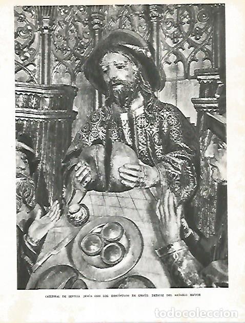 Postais: LAMINA 10722: Detalle del Retablo Mayor de la Catedral de Sevilla - Jose Maria Peman. Fotografias de