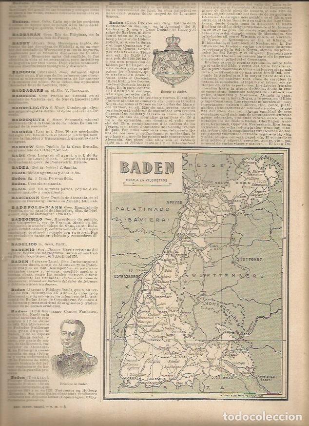Postkarten: LAMINA 23006: Mapa de Baden, Alemania - Varios