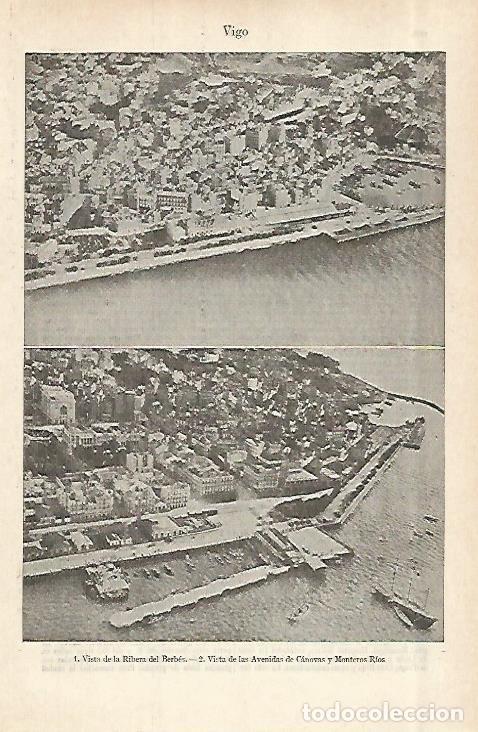 Postcards: LAMINA ESPASA 28993: Ribera del Berbes y Avenida Canovas en Vigo - Varios