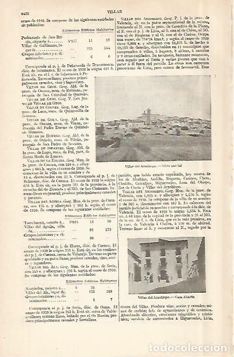 Postales: LAMINA ESPASA 29102: Vista de Villar del Arzobispo Valencia - Varios