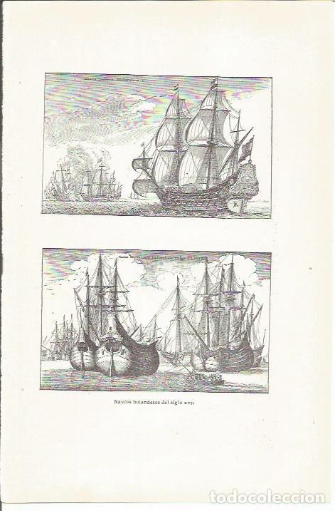 Cartoline: LAMINA 23878: Naves de Holanda del siglo XVII - Jaime Vicens Vives