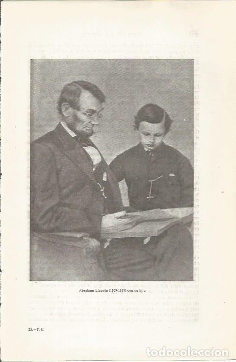 Postales: LAMINA 23806: Abraham Lincoln con su hijo - Jaime Vicens Vives