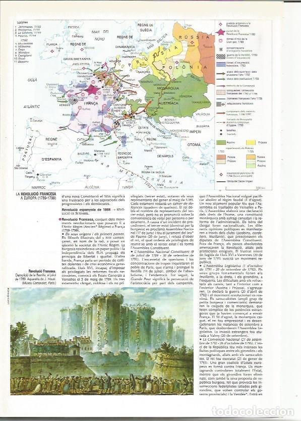 Postales: LAMINA 24358: Mapa de la Revolucion Francesa en Europa (1789-1799) - VVAA