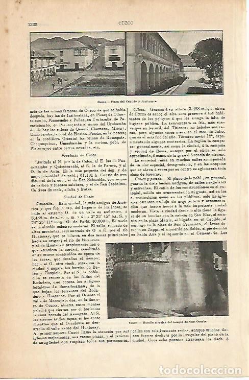 Cartes Postales: LAMINA ESPASA 14397: Plaza del Cabildo en Cuzco Peru - Varios