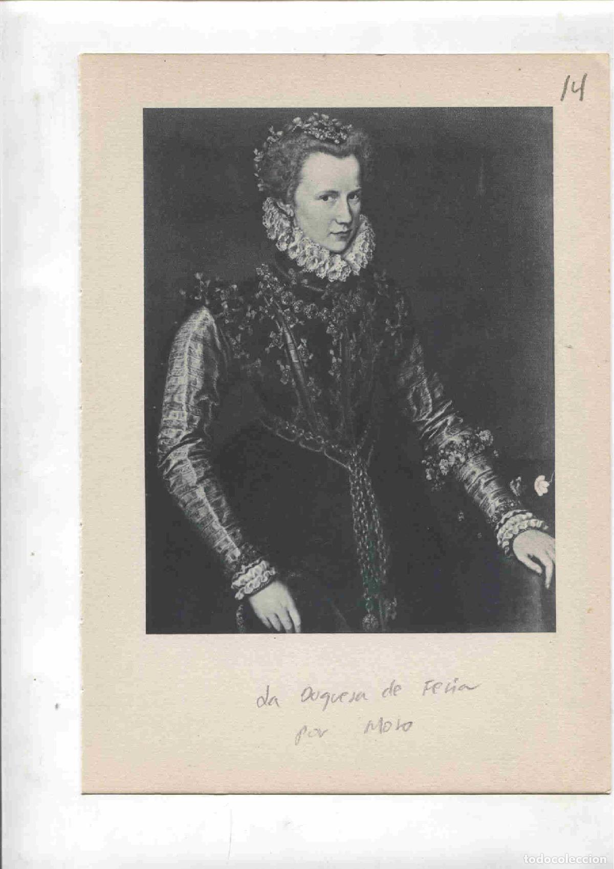 Postkarten: Lamina 14: La duquesa de feria (Moro) y La infanta Isabel Clara Eugenia (Sanchez Coello)