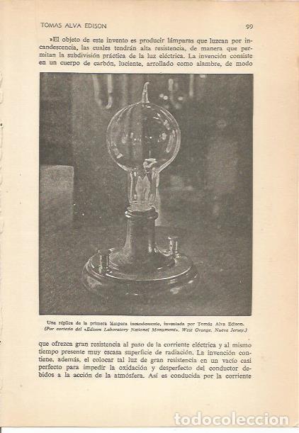 Postais: LAMINA 24153: Replica de la primera lampara de Edison - Carmi&ntilde;a Verdejo