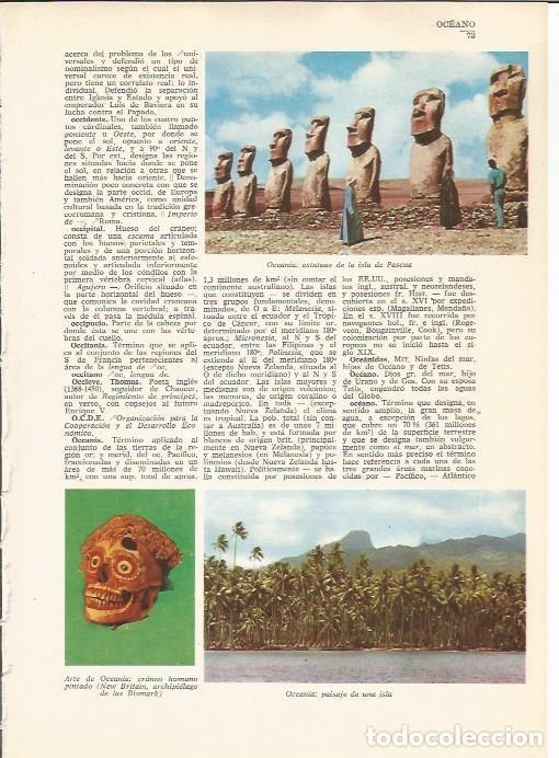 Cartes Postales: LAMINA 24771: Estatuas de la isla de Pascua y vista de una isla de Oceania - VVAA