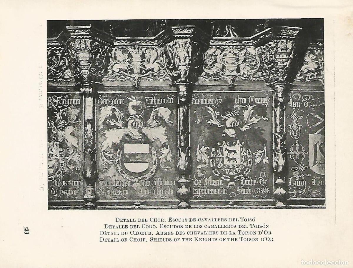 Cartes Postales: Lamina 1065: CATEDRAL DE BARCELONA. Detalle del Coro. Escudos de los caballeros del Toison - Frances