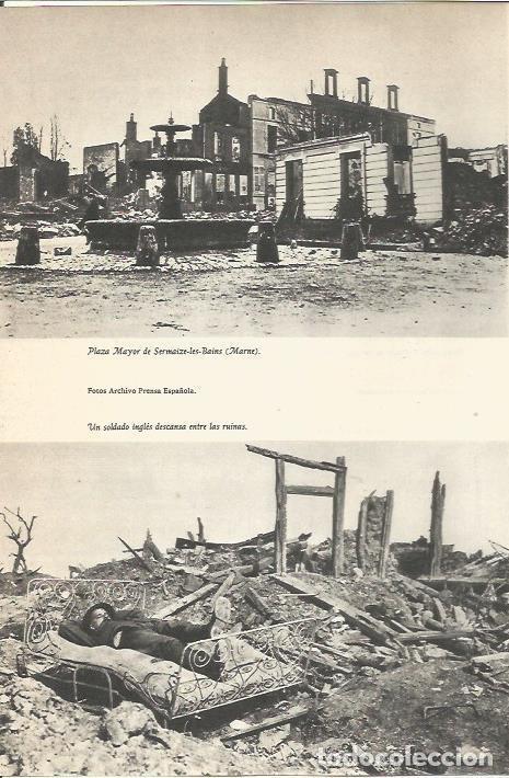 Cartes Postales: LAMINA 24639: Plaza Mayor de Sermaize-les-Bains y soldado ingles en la Primera Guerra Mundial - Mart