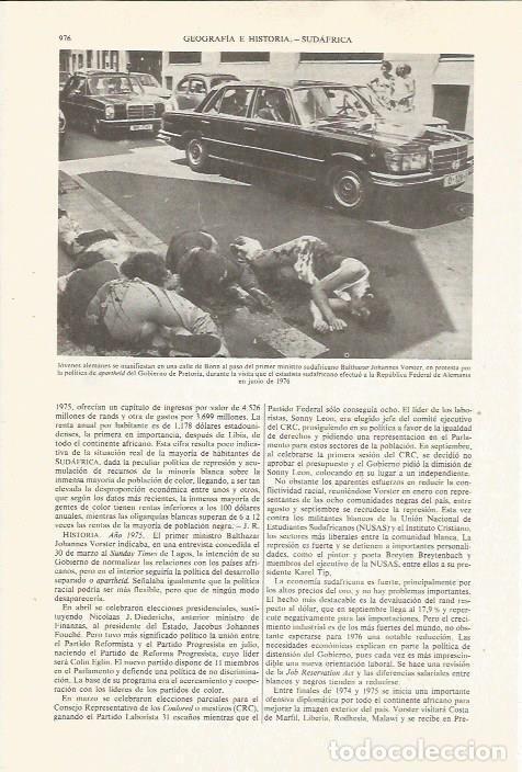 Cartoline: LAMINA ESPASA 36155: Manifestacion en Bonn, Alemania contra el presidente de Sudafrica Vosrter - Var