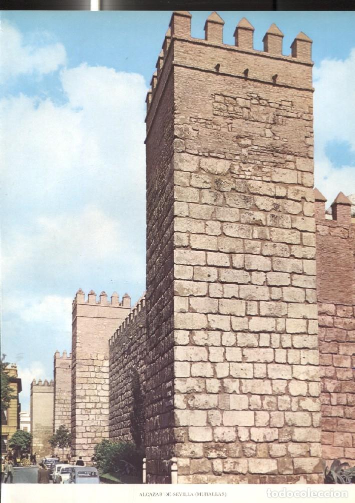 Postkarten: Lamina Castillos de Espa&ntilde;a: Murallas del Alcazar de Sevilla - Varios