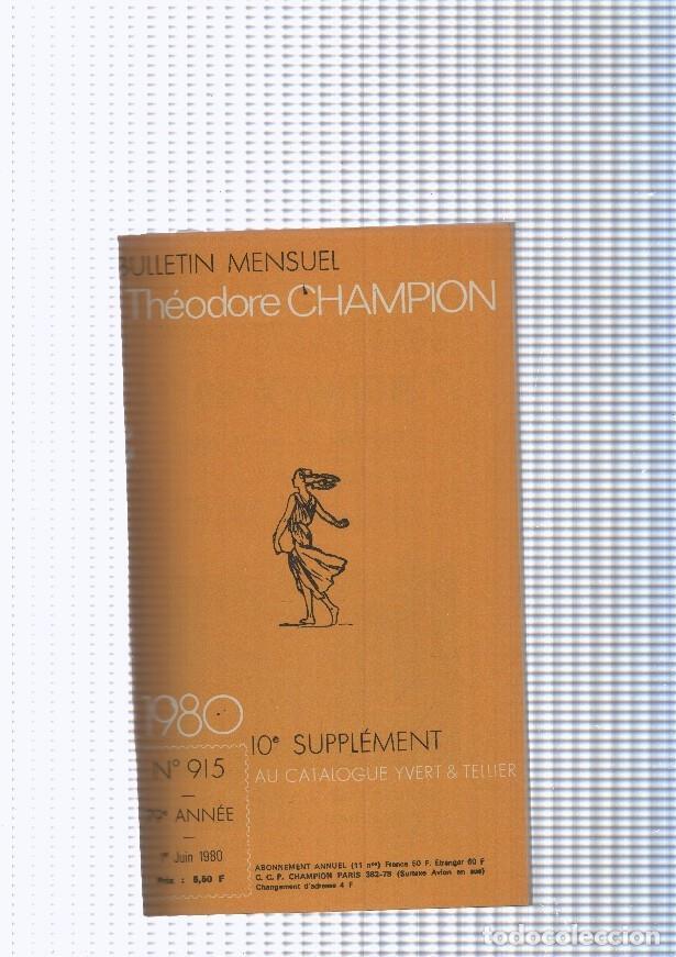 Postcards: Bulletin Mensuel Theodore Champion numero 915 de 1980 - NULL