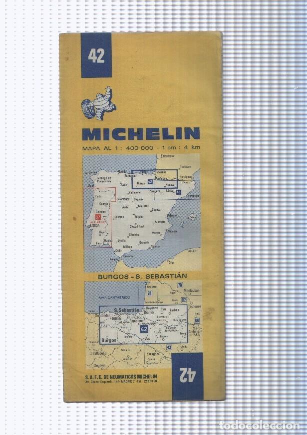Postcards: Mapa desplegable Michelin numero 42: Burgos- San Sebastian - NULL