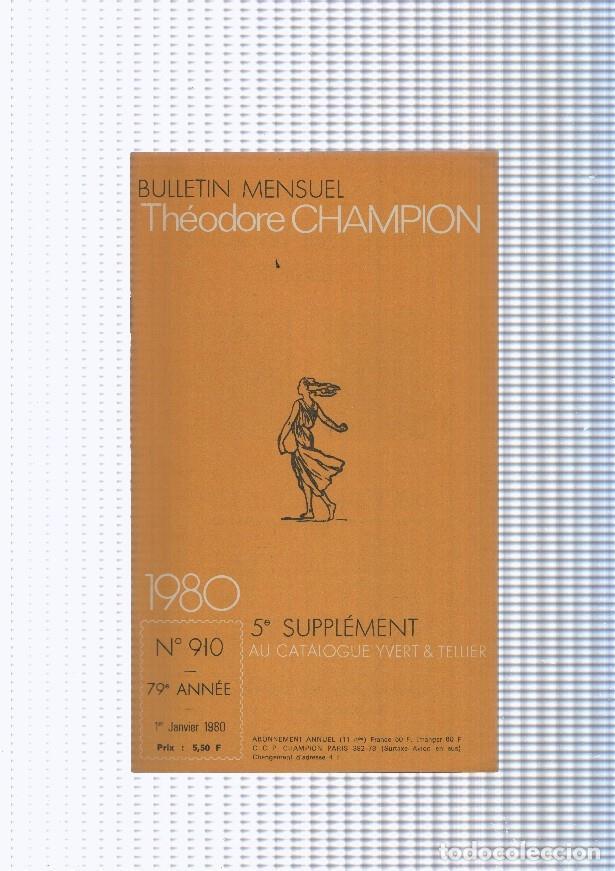 Postcards: Bulletin Mensuel Theodore Champion numero 910 de 1980 - NULL