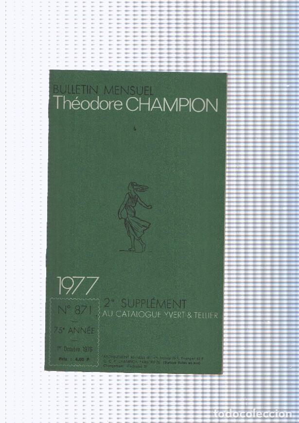 Postkarten: Bulletin Mensuel Theodore Champion numero 871 de 1977 - NULL