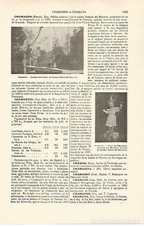 Postkarten: LAMINA ESPASA 29906: Jardines del colegio Nuestra Se&ntilde;ora del Recuerdo en Chamartin Madrid - Varios