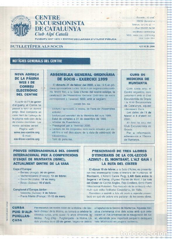 Cartoline: Butlleti: gener 2000 - Centre Excursionista de Catalunya Club Alpi Catala