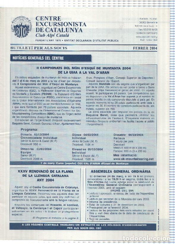 Postales: Butlleti: febrer 2004 - Centre Excursionista de Catalunya Club Alpi Catala