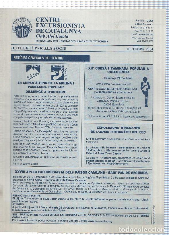 Postkarten: Butlleti: octubre 2004 - Centre Excursionista de Catalunya Club Alpi Catala