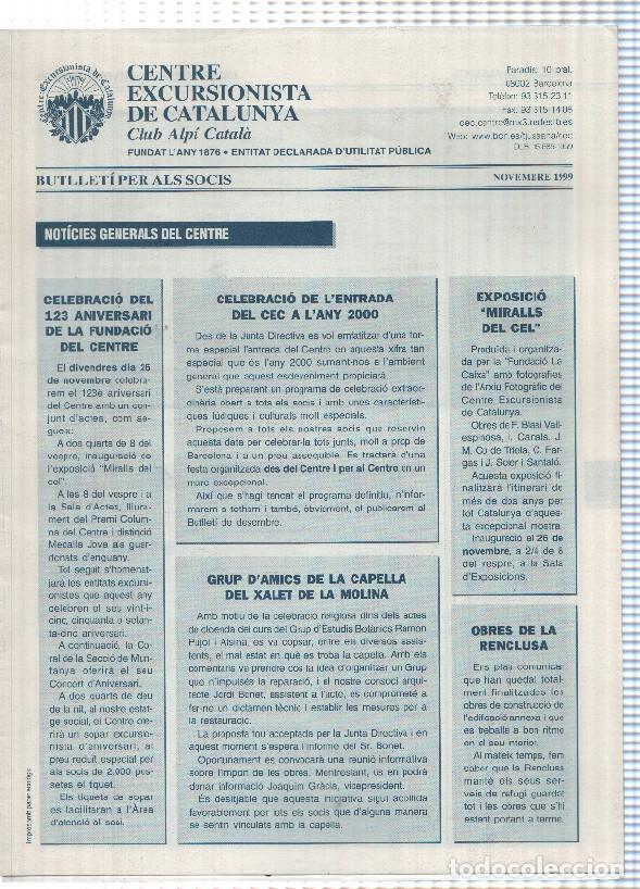 Postkarten: Butlleti: novembre 1999 - Centre Excursionista de Catalunya Club Alpi Catala